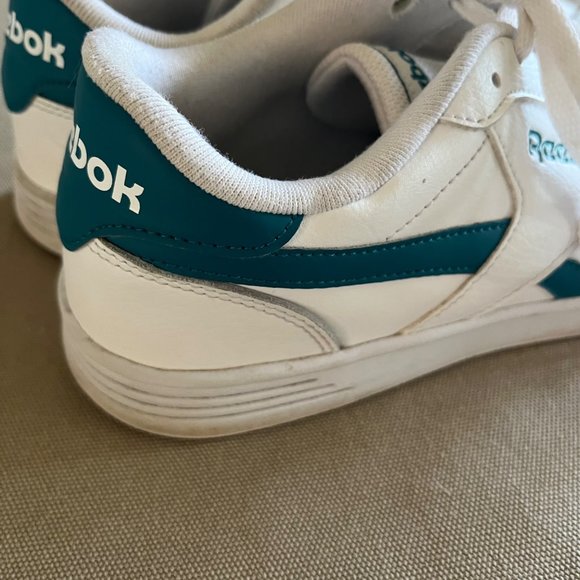 Reebok 9 Mens Royal Techque T Sneaker White Teal Green Leather Classic Shoes - Picture 4 of 10